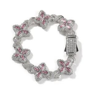 Colorful Flower Zircon Bracelet Multi-Color Crystal Bracelet Floral Inifinity Chain Statement Jewelry For Women Party Gifts thumbnail-2