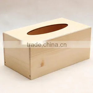 Eo-friendly Pine Wood Tissue Storage Box for Sale thumbnail-1