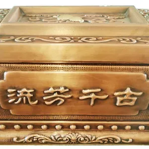Ufacturer Supplies Pure Copper Urn (golden Caskets) Hand-carved. thumbnail-5