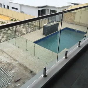 Frameless Glass Railing Base for Swimming Pool Fencing SS316 Mirror Finish Base Plate Bolt Down Saltwater Resistant thumbnail-2