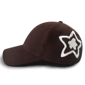 Custom Cotton Twill Baseball Cap Wholesale High Quality 6 Panel Side Star Embroidery Structured Hat Multi Colors thumbnail-5