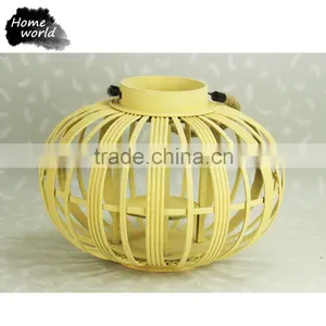 Traditional Chinese Folk Art Yellow Mini Bamboo Weaved Candler Lantern Wedding Favors thumbnail-2