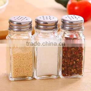 Wholesale Price Stainless Steel Top Clear Glass Salt and Pepper Shaker Set Kitchen Spice Glass Salt and Pepper Jar thumbnail-1