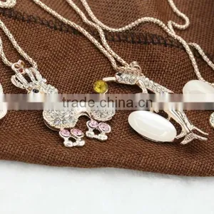 Fashion Rhinestone Long Clothing Accessories Women's Opal Pendants Joker Personality Sweater Chain Necklace thumbnail-4