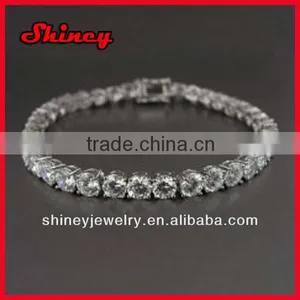 High Quality AAA Cubic Zircon Silver Tennis Bracelet thumbnail-1
