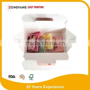Folding Ivory Card Board Paper Cupcake Packaging Box Take Away Paper Cake Box thumbnail-5