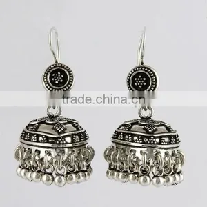 Excellent Oxidized 925 Sterling Silver Earring, Sterling Silver Jewellery, Indian Silver Jewellery thumbnail-1