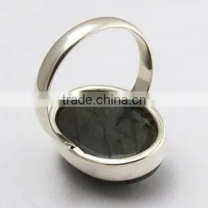 925 Sterling Silver Bezel Setting Labradorite Ring, Wholesale Silver Jewelry, Indian Silver Jewelry thumbnail-6