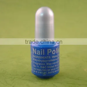Nail Color Kit Nail Varnish Makeup Mini Round Plastic Bottle Non-Toxic 8 ml Peel Off Nail Polish Blue Color thumbnail-1