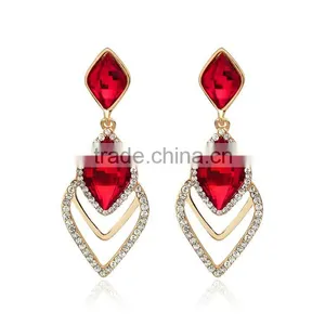2016 New Arrival Crystal Drop Earrings For Women Brinco Wedding Earring Vintage Boucles Oreille Ruby-jewelry thumbnail-5