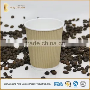 Triple Groove Layer Heat Insulated Wholesale Brown Coffee Cups thumbnail-5