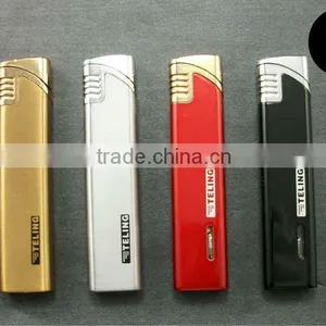 Long Style Windproof Butane Refillable Metal Electric Lighter for Cigarette thumbnail-1