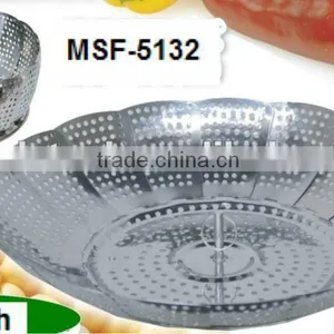 Foldable Stainless Steel Steamer for Food and Vegetable 20-30cm thumbnail-1