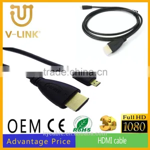 Factory Price Full HD 1080P 3D Supported Hdmi to Micro Hdmi Cable With Gold-plated thumbnail-1