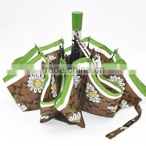 Hot Sell 3 Folding Umbrella ,made of Pongee Fabric With Auto Open Handle thumbnail-4