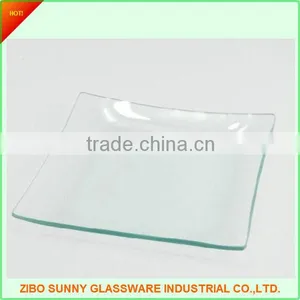 HOT SALE!Square Shape Glass Plate /tempered Glass Trays,decal or Clear. thumbnail-2