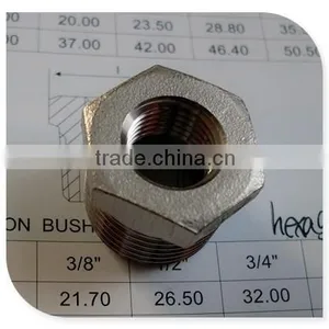 1/4" NPT Male to Female Hex.bushing Stainless Steel 316 thumbnail-1