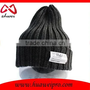 Wholesale Custom Handmade Beanie Hat With Woven Label 100% Acrylic Long Beanie thumbnail-3