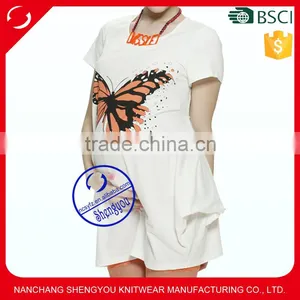 Custom Combed Cotton Jersey Printed Short Sleeve White Maternity t Shirt thumbnail-1