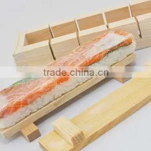 Kitchenware Sushi Tool With Press Solid Wood Sushi Maker Sushi Producer Sushi Making Mold Rectangle Wooden Sushi Mold Supplier's Choice thumbnail-3