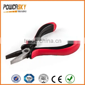 4.5" Mini Flat Nose Pliers With Rubber Handles thumbnail-1