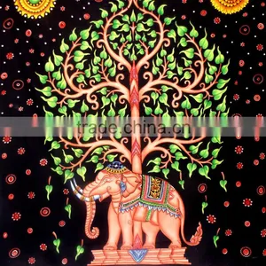 Tree With Elephant Tapestry Wall Hanging Star Wall Art Universe Mandala Tapestry Queen Bohemian Tapestries Printed Fabric Beach thumbnail-3