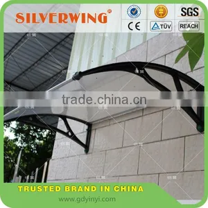 Wind Resistant Polycarbonate Commercial Awning Wtih Aluminum Awning Brackets Arm for Balcony thumbnail-6