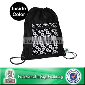 Small 210d Nylon Mesh Draw String Backpack Sport Sack thumbnail-4