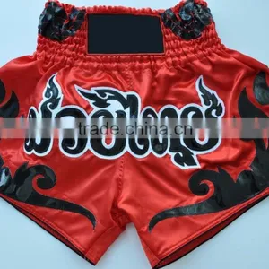 Red Black MMA Shorts thumbnail-1