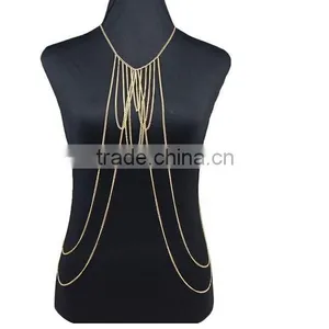 2016 Women Summer Bikini Tassels Gold Body Jewelry, Long Sexy Body Chains thumbnail-5