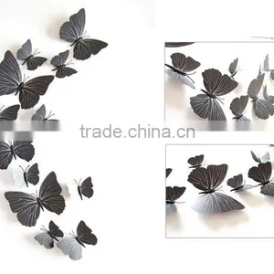 12Pcs 3D Butterfly Sticker Art Design Decal Wall Home Decor Room Decoration thumbnail-2