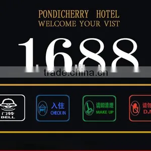 Newest Design House Number Electronic Doorplate With Touch Control Electric Hotel Door Bell and DND thumbnail-1