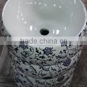 Decal Flower Paper Design Ceramic Ware Art Basin thumbnail-1