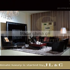JS01 Three Seater Sofa Full Grain Aniline Leather Sofa JL&C Luxury Home Furniture New Sofa Designs (China Supplier) thumbnail-1