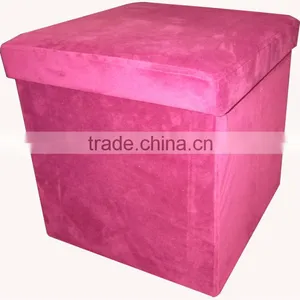 Stronger!! VELVET Leather Foldable Storage Stool thumbnail-1