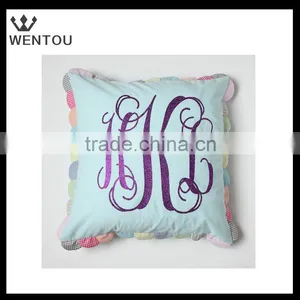 Scalloped Edge Seersucker Pillow Cover thumbnail-1