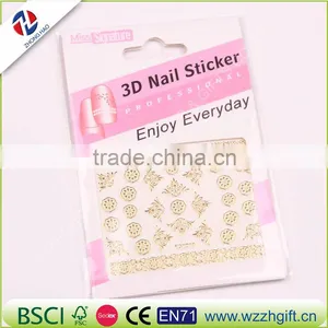 Hot 3d Designs Beauty Gold/Silver Stamping Decals Nail Art Tips Nail Stickers Glitter Decorations thumbnail-1