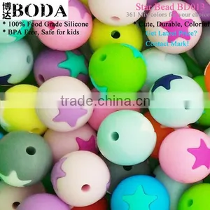 Loose Silicone Beads Star Round Silicone Beads thumbnail-1