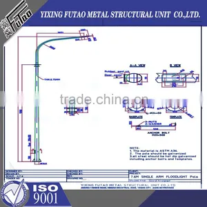 Single-arm Lighting Pole,galvanized Steel Street Light Pole thumbnail-4
