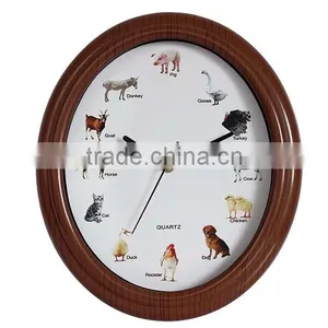 Brown Wall Clock With Bird Sound thumbnail-2