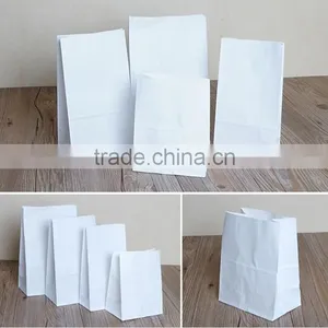 Flat White Kraft Paper Bag Square Bottom for Food Packaging thumbnail-1
