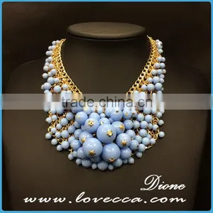Green Beads Stones Luxury Bohemian Bib Collar Exaggerate Beaded Charms Necklace thumbnail-3