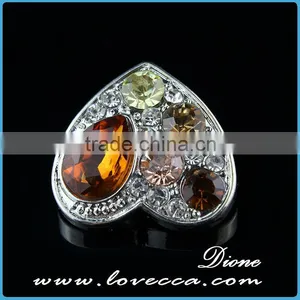 New Promotional Product Charms Fashion Heart Crystal Snap Button Accessory thumbnail-1