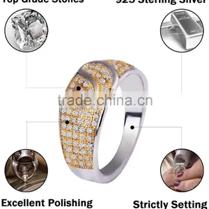 Fashion Jewellery 925 Sterling Silver Golden Letter s Finger Rings thumbnail-2