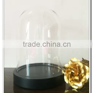 33*18 26*15 20*14 6*8cm Curios- Decorative Art Bell Jar | Vintage Style Bottle Charm Mini Glass Dome With Wood Base Terrarium thumbnail-2