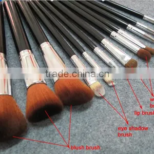 12PCS COSMETIC MAKEUP WOODEN HANDLE BRUSH SET thumbnail-1