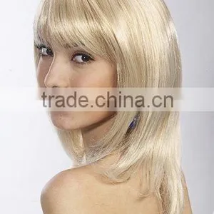 No Virgin Hair and Non-Remy Hair Hair Grade Pure White Lace Wig thumbnail-1