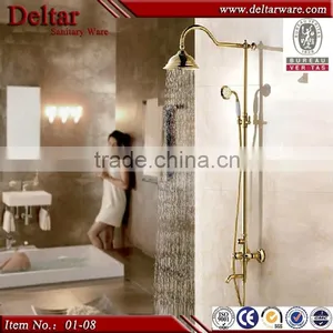 Golden Colour Classic Brass Shower Faucet ,Golden Rain Shower Set, Golden Shower Mixer thumbnail-1