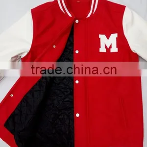 Red Color Custom Baseball Man Jacket Design thumbnail-4