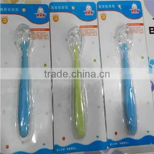 LFGB Healthy Silicone Newborn Baby Feeder Spoon Handle Baby Spoon thumbnail-4